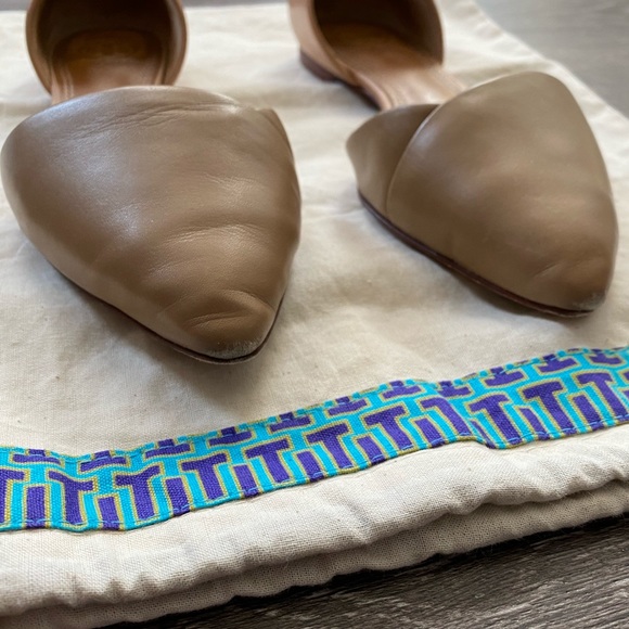 Tory Burch Vic Flat Sz7.5 Clay Beige/Beige Pink - Picture 5 of 8